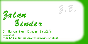 zalan binder business card